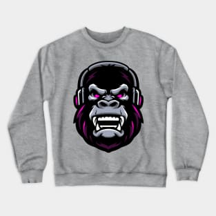 Music listening gorilla Crewneck Sweatshirt